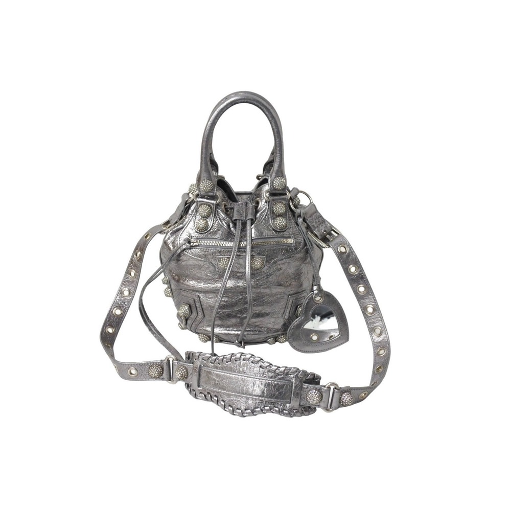 Balenciaga handbag Luca rhinestones lambskin XS silver Gol Arena - Picture 2 of 9